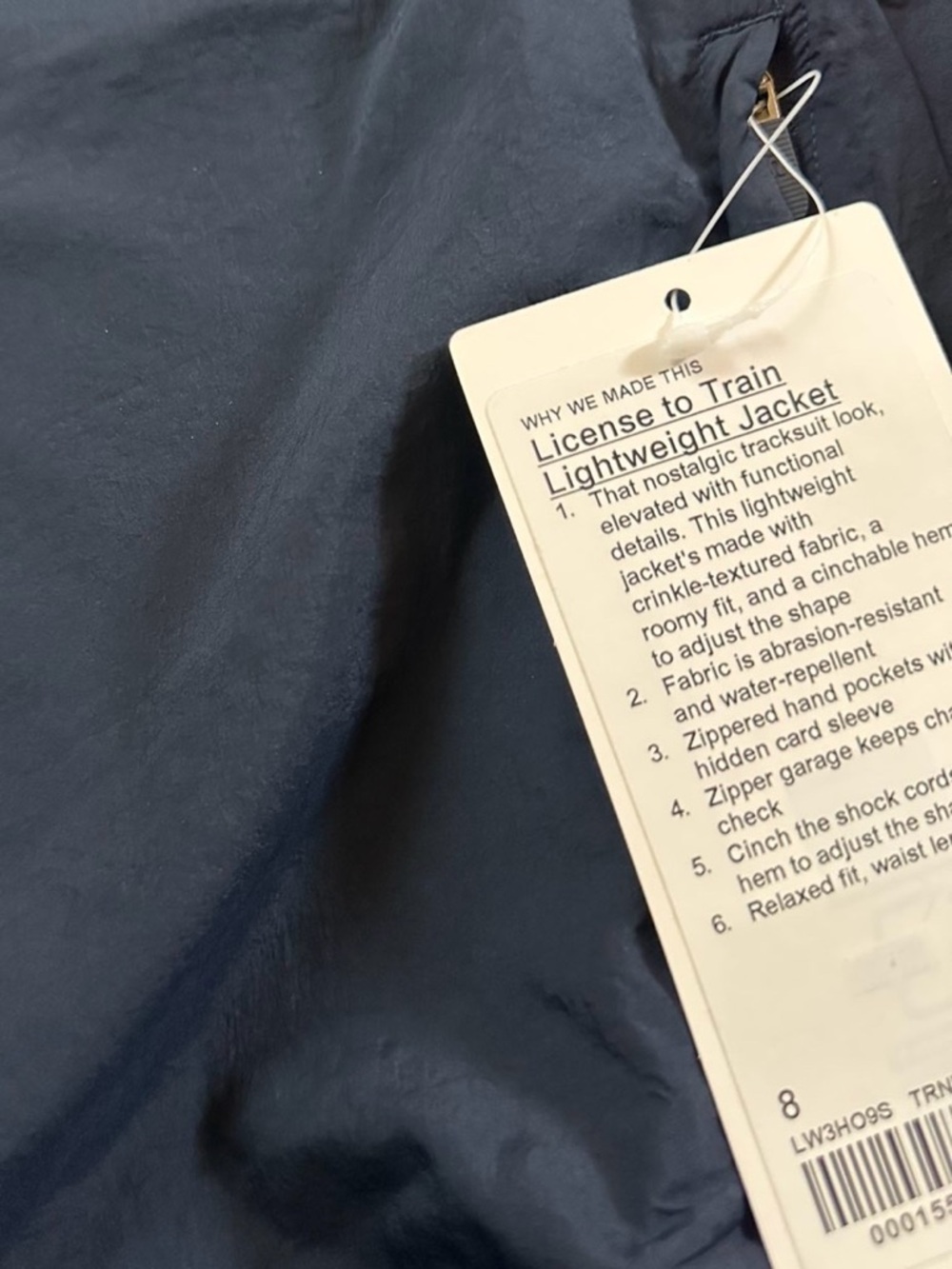 Lululemon License to Train Lightweight Jacket-navy size 8 NWT - Picture 7 of 10